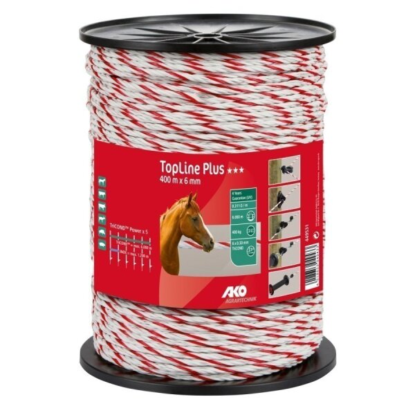 TopLine Plus Weidezaunseil rot weiß