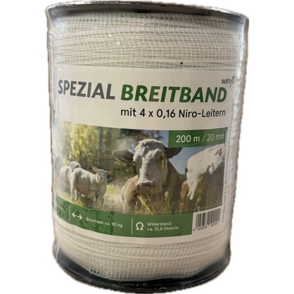 Göbel Spezial-Breitband 20mm 200m 4x0,16 Niro weiß