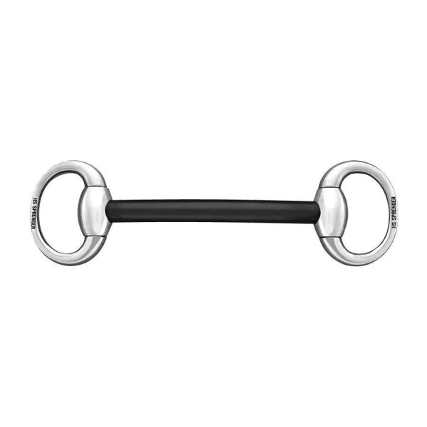 Olivenkopf Stangengebiss 16 mm Hartcarbon mit ovalen Ringen aus Edelstahl